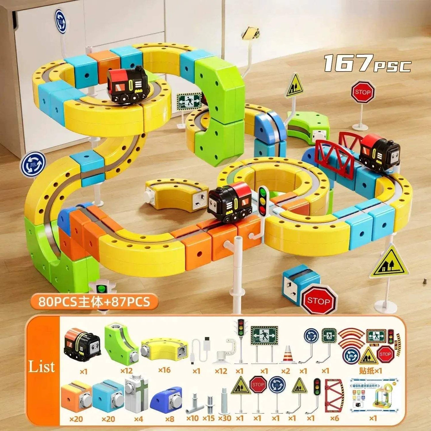 Magnetic Rail Racing Car Set Diecast DIY Tracks -  ToylandEU™