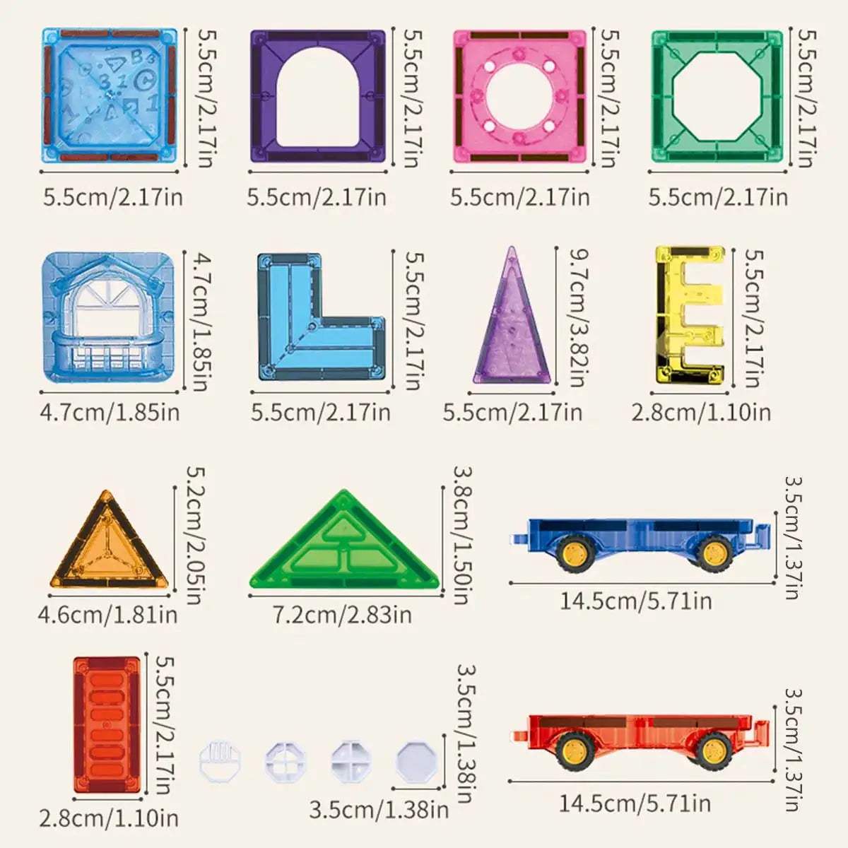  Magnetic Tiles For Kids Ages 3 To 8 Educational Blocks -  ToylandEU™
