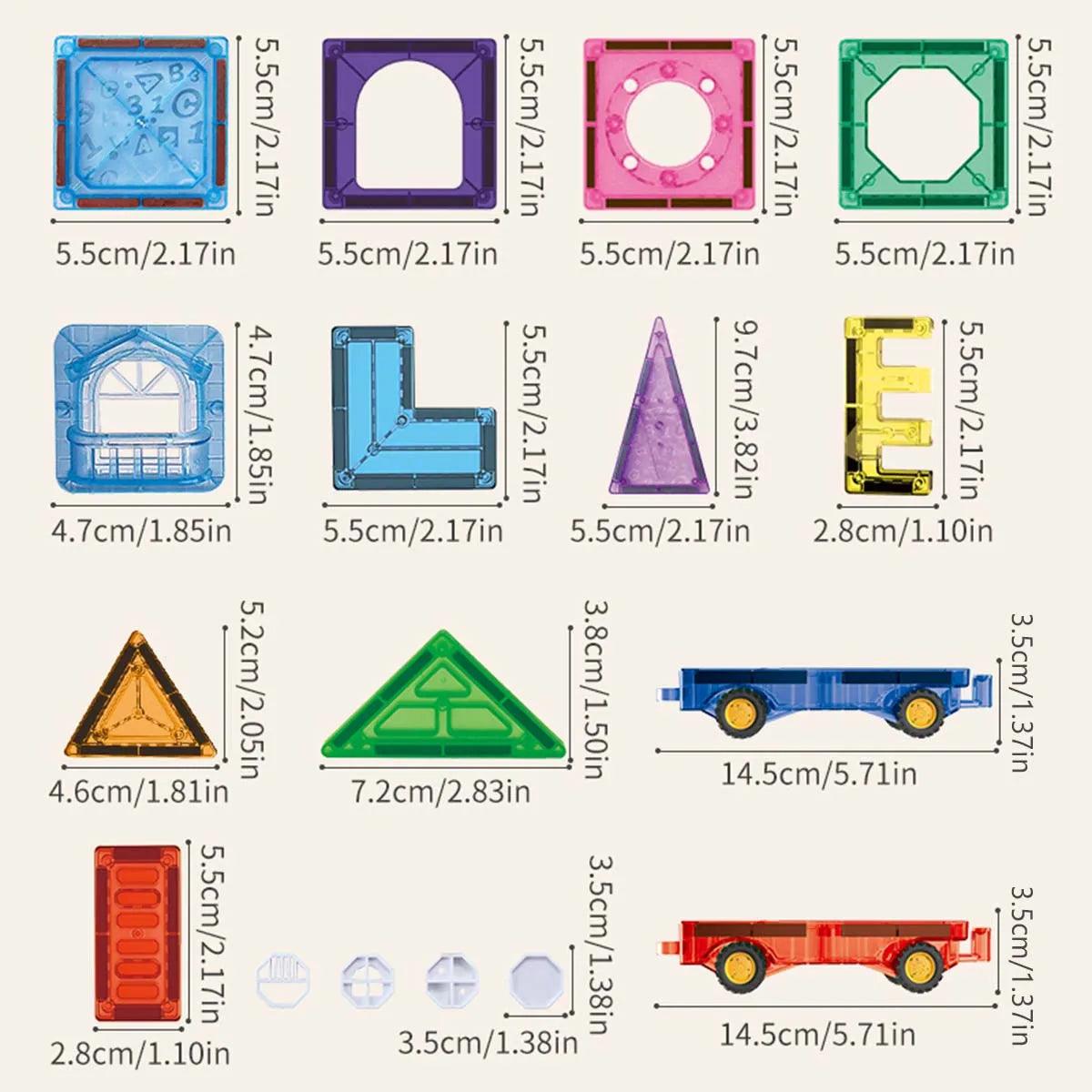  Magnetic Tiles for Kids|Age 4-6|Plastic|Toylandeu™ 
