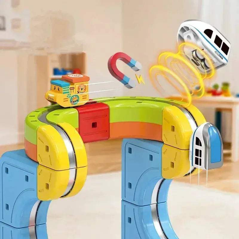 Magnetic Train Set Educational Building Kit With Flexible Track - ToylandEU