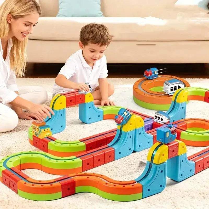 Magnetic Train Set Educational Building Kit With Flexible Track - ToylandEU