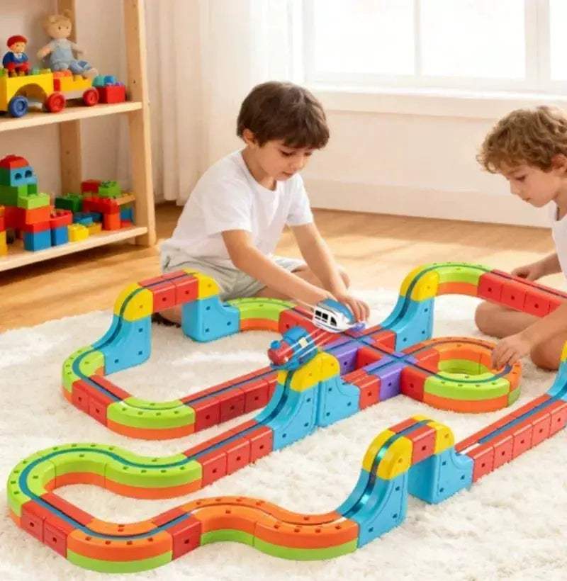 Magnetic Train Set Educational Building Kit With Flexible Track - ToylandEU