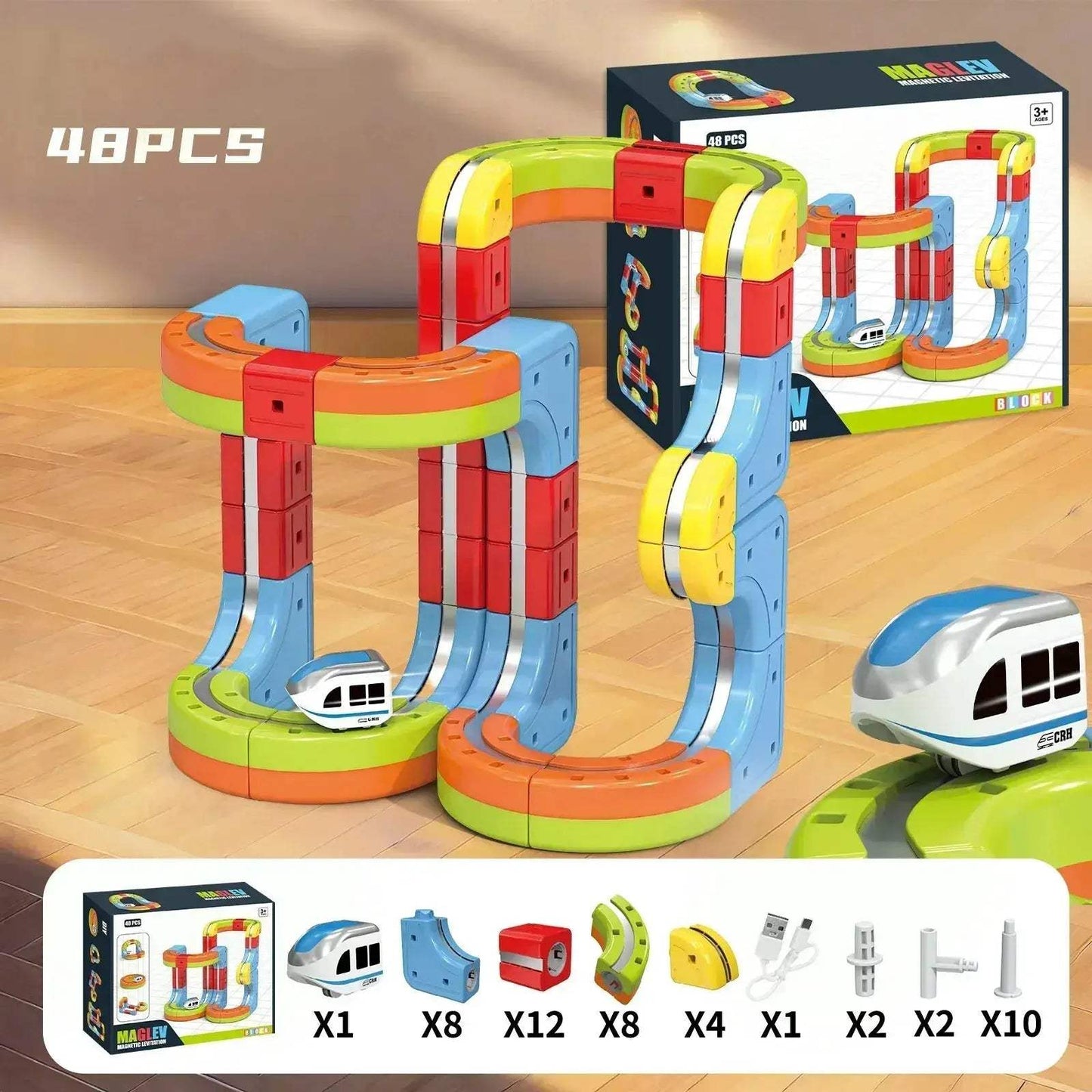 Magnetic Train Set Educational Building Kit With Flexible Track - ToylandEU