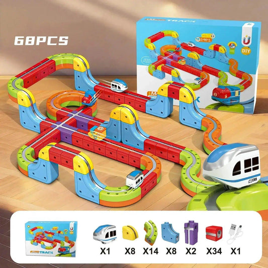  Magnetic Train Set Educational Kit With Flexible Track -  ToylandEU™