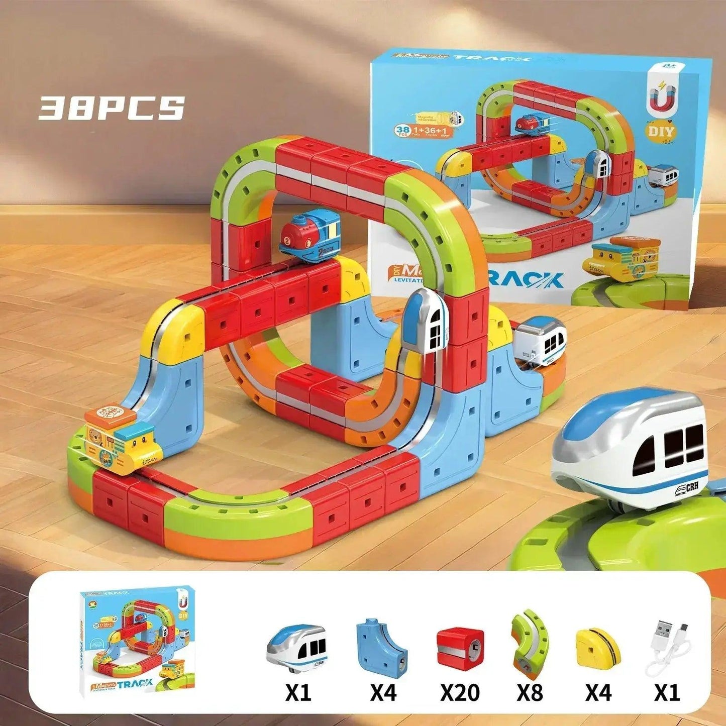  Magnetic Train Set Educational Kit With Flexible Track -  ToylandEU™