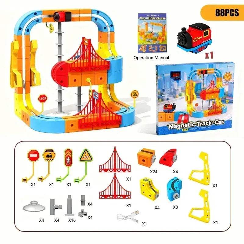 Magnetic Train Set For Kids Educational STEM Building Toy - ToylandEU