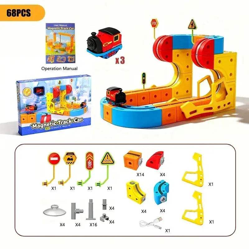 Magnetic Train Set For Kids Educational STEM Building Toy - ToylandEU