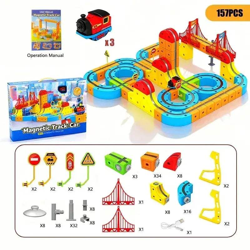 Magnetic Train Set For Kids Educational STEM Building Toy - ToylandEU