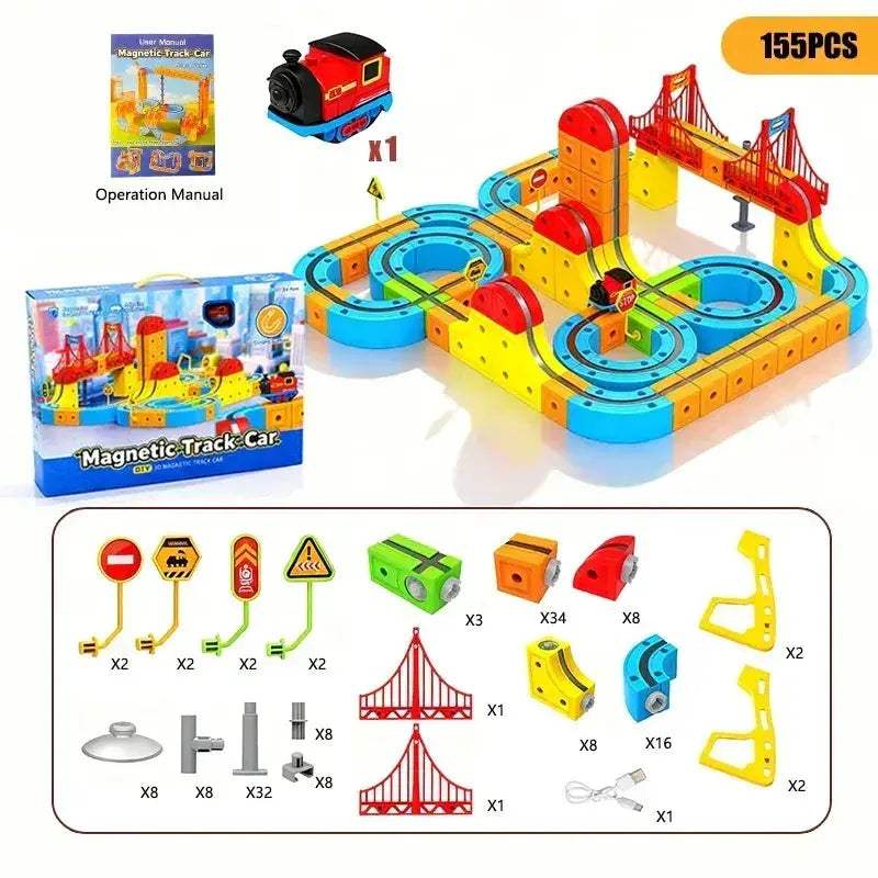 Magnetic Train Set For Kids Educational STEM Building Toy - ToylandEU