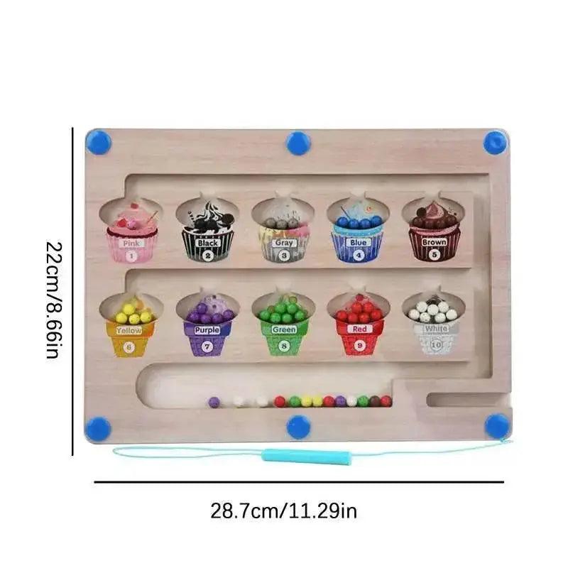  Magnetic Wooden Color and Number Maze Montessori Toy for Toddlers and Preschoolers -  ToylandEU™