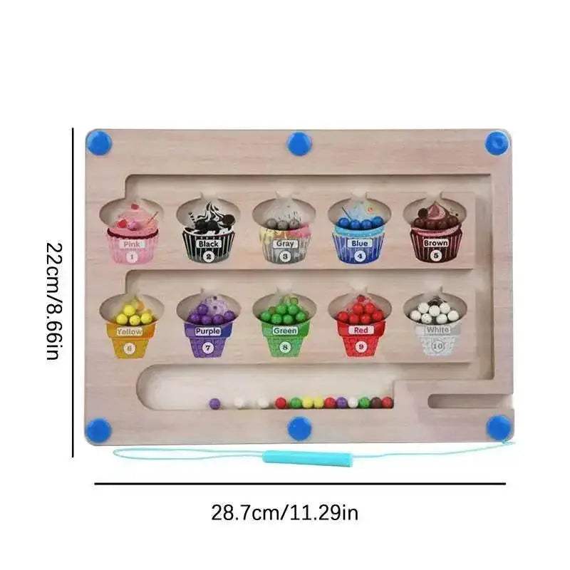  Magnetic Wooden Color and Number Maze Montessori Toy for Toddlers and Preschoolers -  ToylandEU™