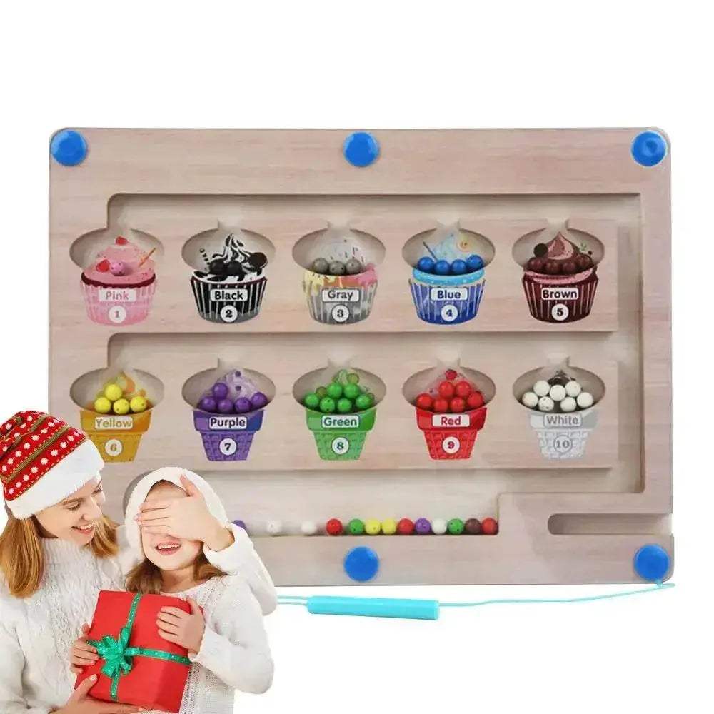  Magnetic Wooden Color and Number Maze Montessori Toy for Toddlers and Preschoolers -  ToylandEU™