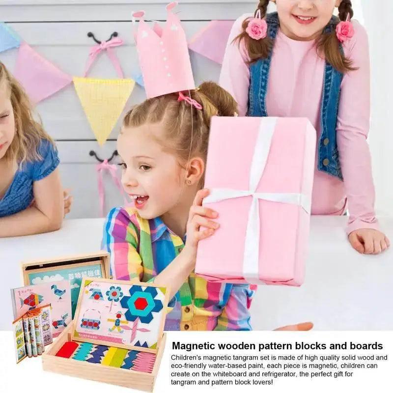  Magnetic Wooden Tangram Blocks: Creative Puzzle Set for Kids' Learning -  ToylandEU™