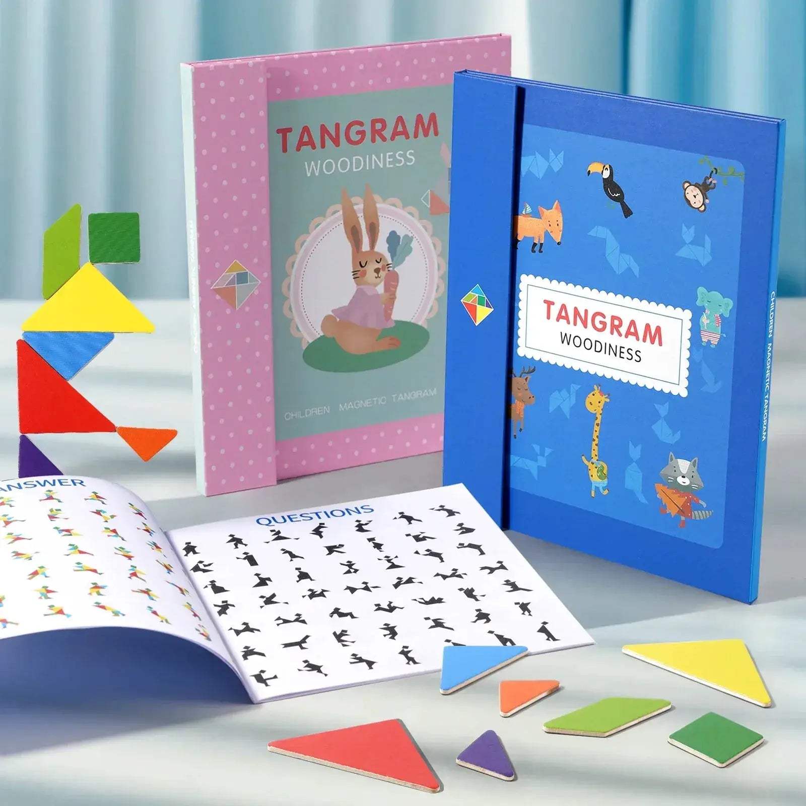 Magnetic Wooden Tangram Puzzle For Kids Montessori Educational Gift - ToylandEU
