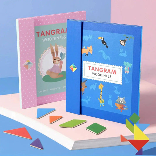  Magnetic Wooden Tangram Puzzle Montessori Gift For Kids -  ToylandEU™