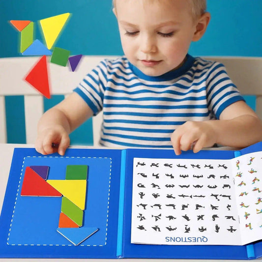  Magnetic Wooden Tangram Puzzle Montessori Gift For Kids -  ToylandEU™