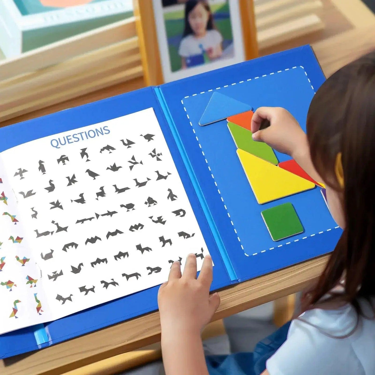  Magnetic Wooden Tangram Puzzle Montessori Gift For Kids -  ToylandEU™