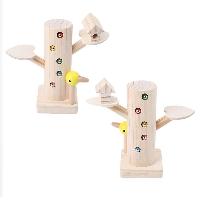 Магнитен обучаващ стълб за кълвач - Монтесори игра за природата за усъвършенстване на уменията на малки деца - ToylandEU