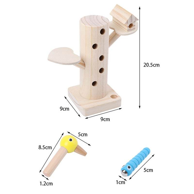 Магнитен обучаващ стълб за кълвач - Монтесори игра за природата за усъвършенстване на уменията на малки деца - ToylandEU