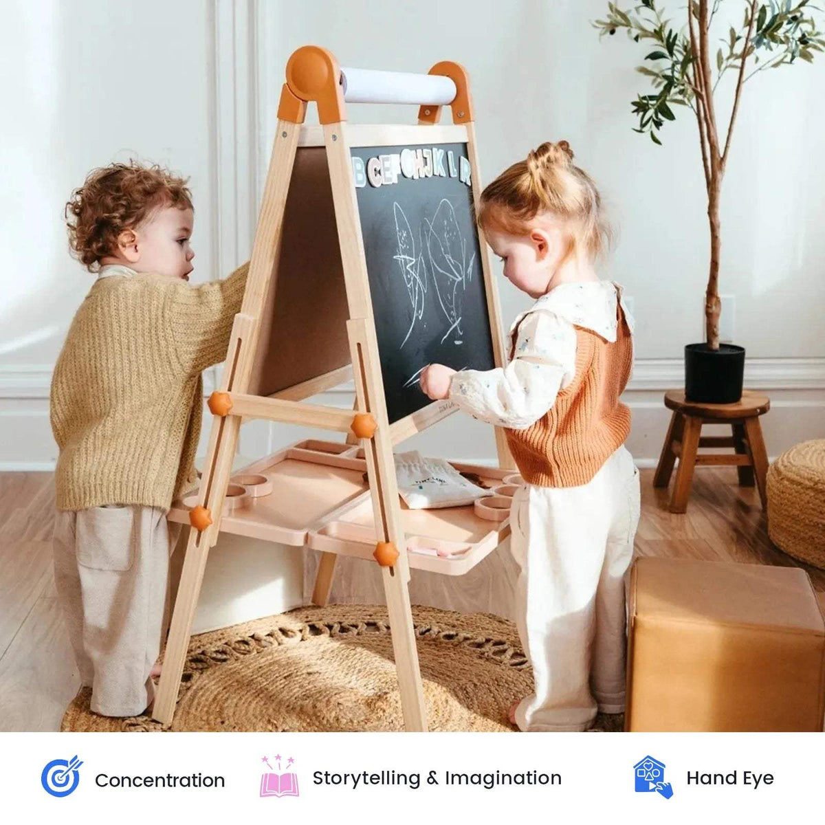 Magnitales Easel For Kids Foldable Art Station Safe