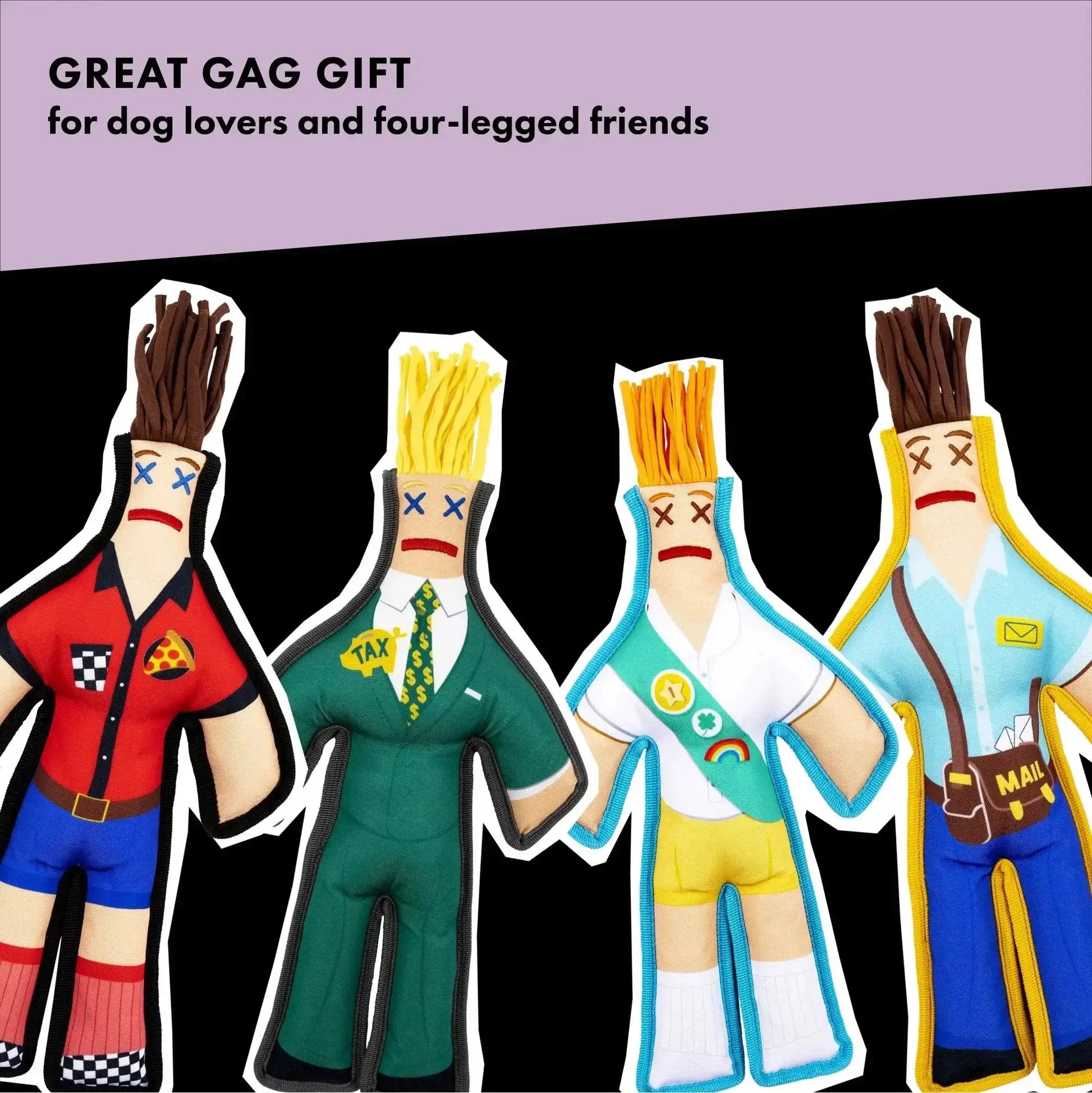 Mailman Squeaky Chew Toy - Dammit Dolls