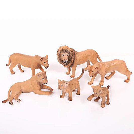 Majestic Lion Family Toy Set - King, Lionesses & Cubs PVC Figures - ToylandEU