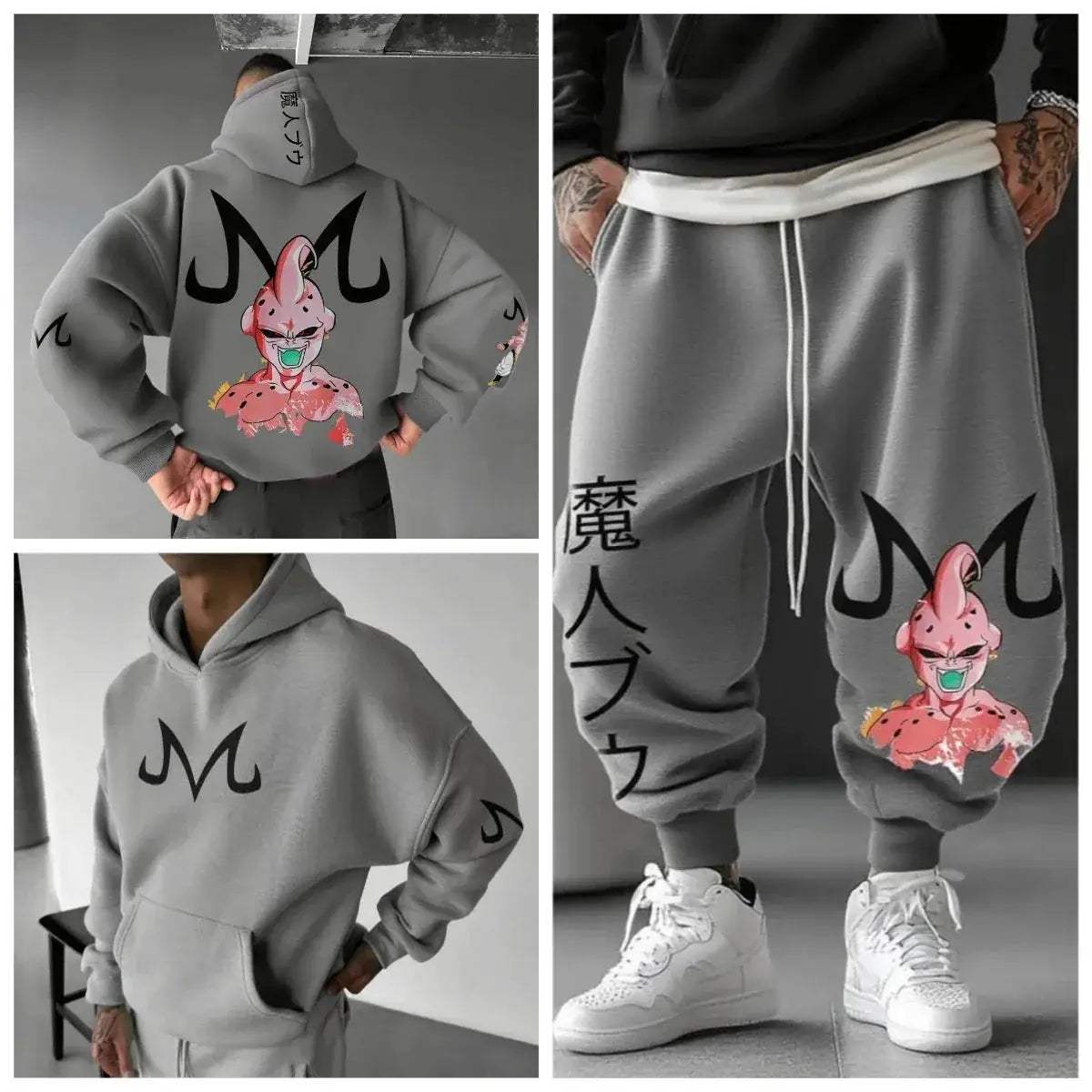 Majin Buu Cotton Hoodie Set Unisex Casual Comfort Graphic Print - ToylandEU