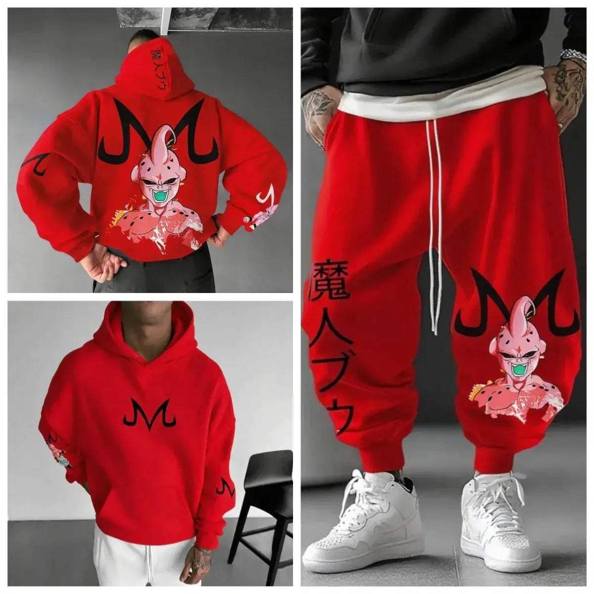 Majin Buu Cotton Hoodie Set Unisex Casual Comfort Graphic Print - ToylandEU