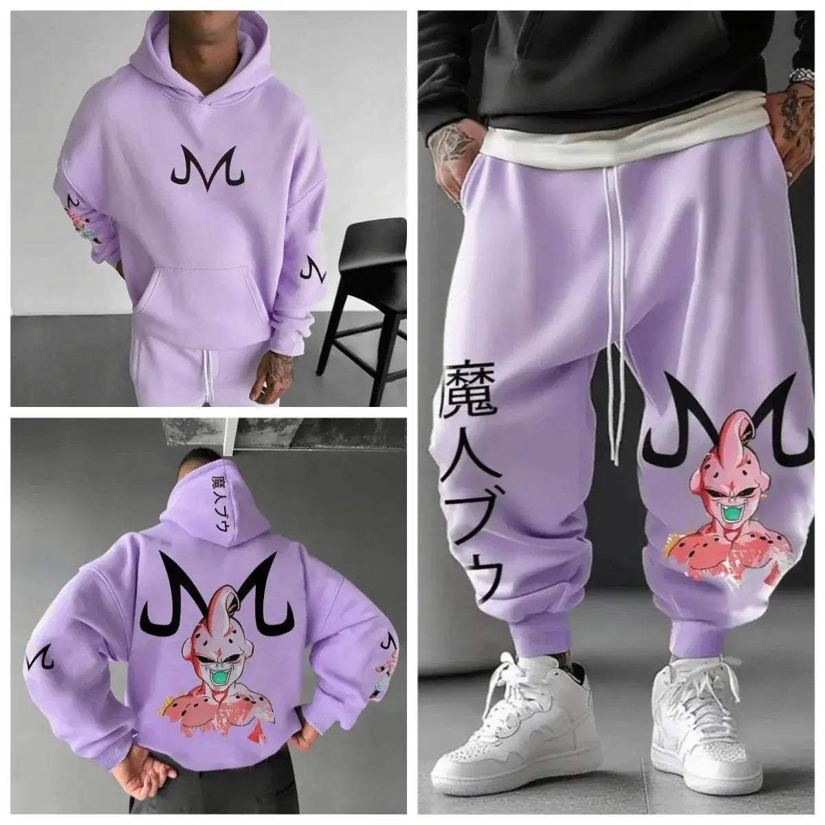 Majin Buu Cotton Hoodie Set Unisex Casual Comfort Graphic Print - ToylandEU