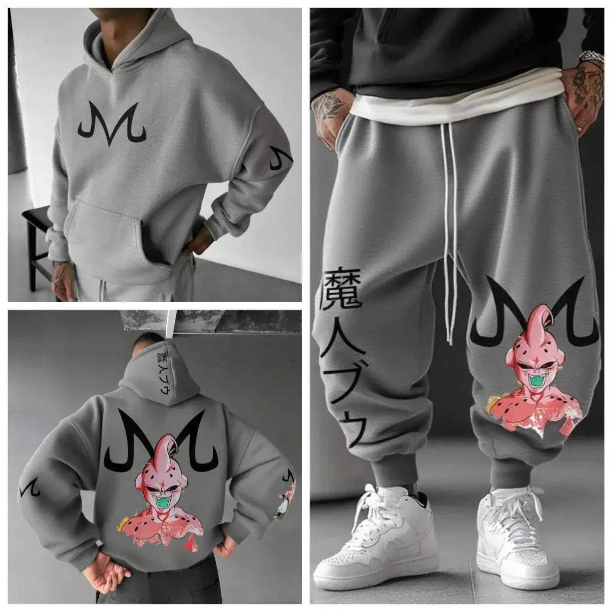 Majin Buu Cotton Hoodie Set Unisex Casual Comfort Graphic Print - ToylandEU