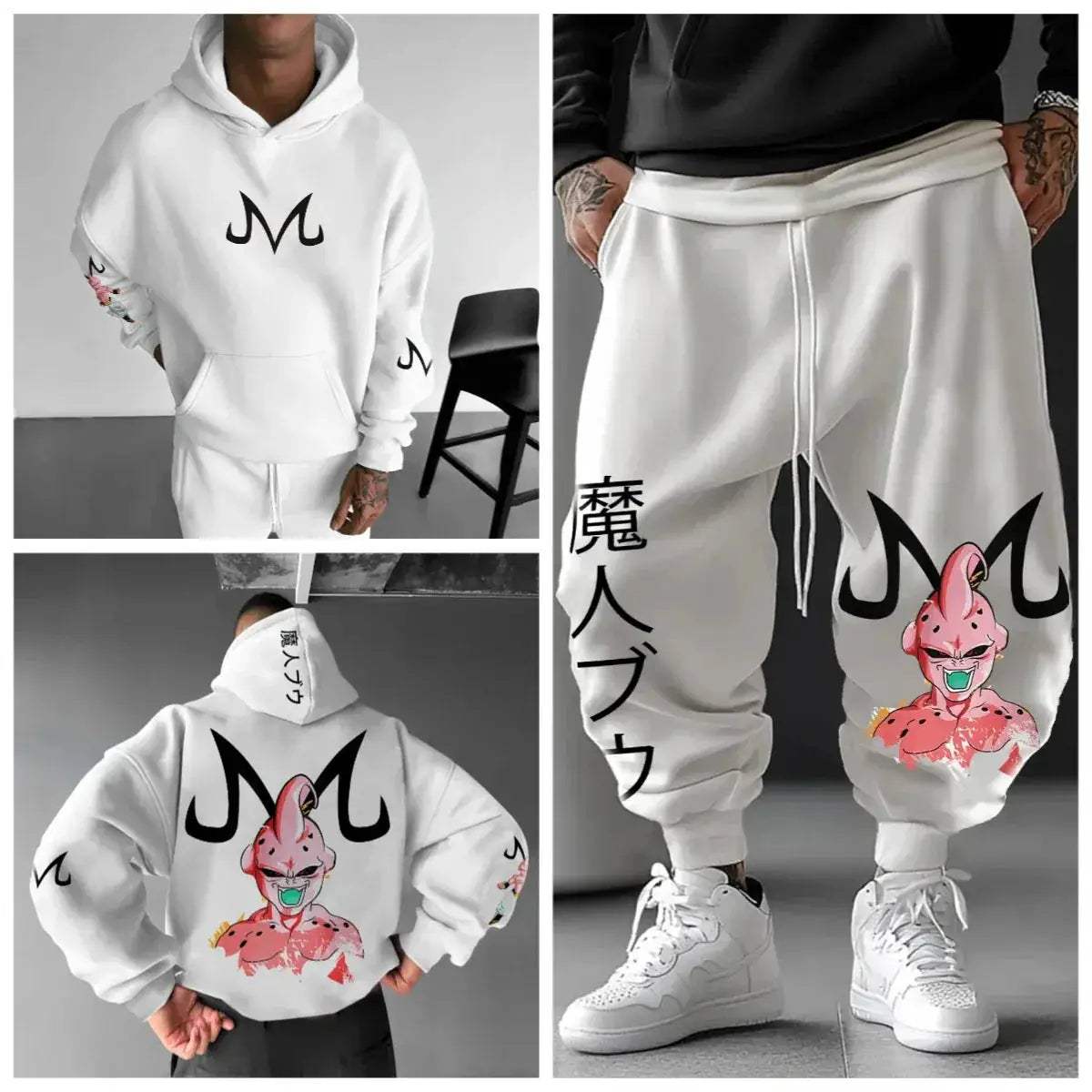 Majin Buu Cotton Hoodie Set Unisex Casual Comfort Graphic Print - ToylandEU