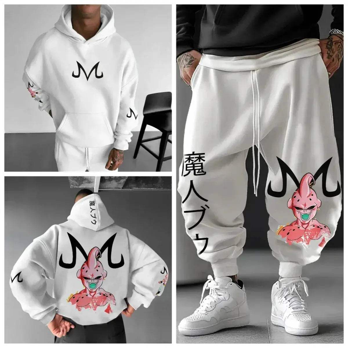 Majin Buu Hoodie Set Dragon Ball Anime Cotton Joggers - ToylandEU