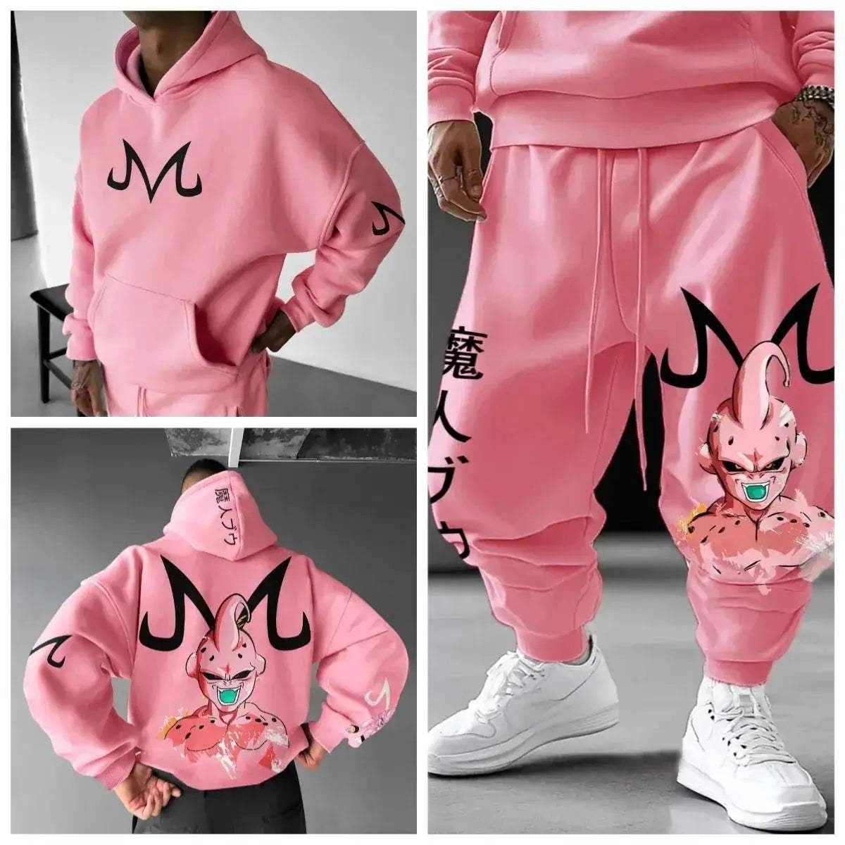 Majin Buu Hoodie Set Dragon Ball Anime Cotton Joggers - ToylandEU