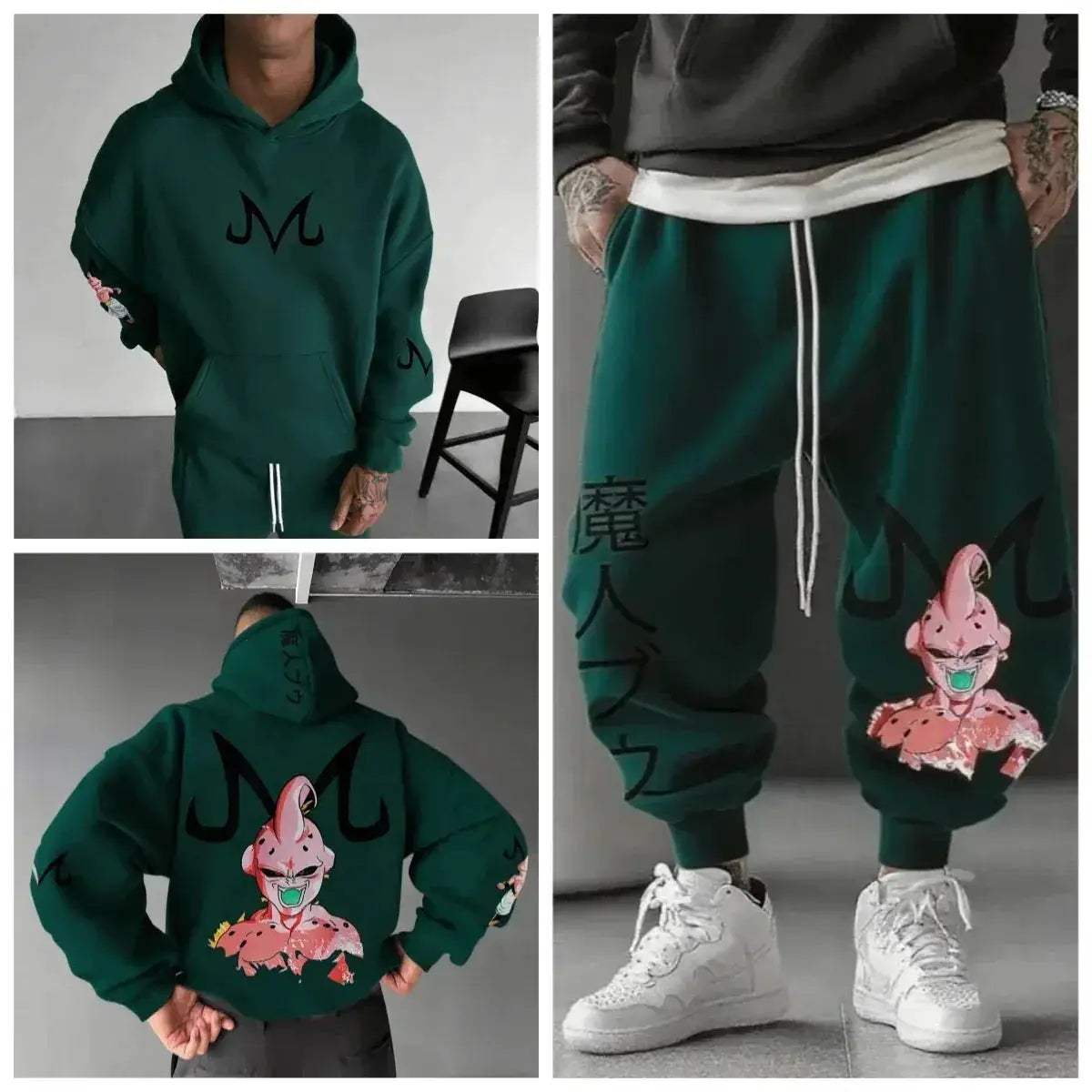 Majin Buu Hoodie Set Dragon Ball Anime Cotton Joggers - ToylandEU