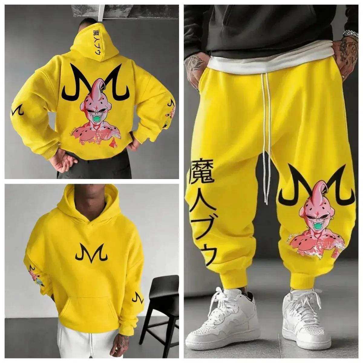 Majin Buu Hoodie Set Dragon Ball Anime Cotton Joggers - ToylandEU