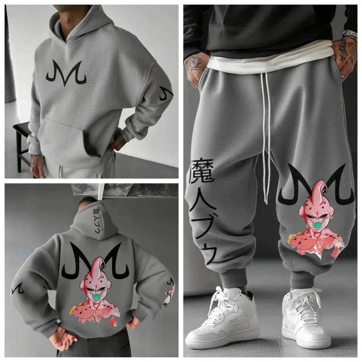 Majin Buu Hoodie Set Dragon Ball Anime Cotton Joggers - ToylandEU