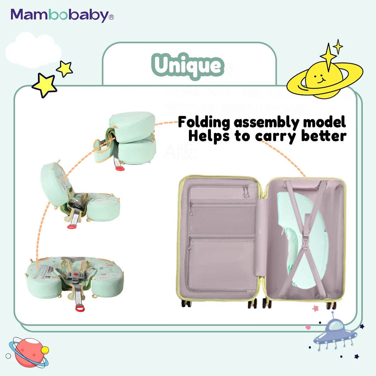 Mambobaby Baby Foldable Float Inflatable Free With Sun Canopy - ToylandEU