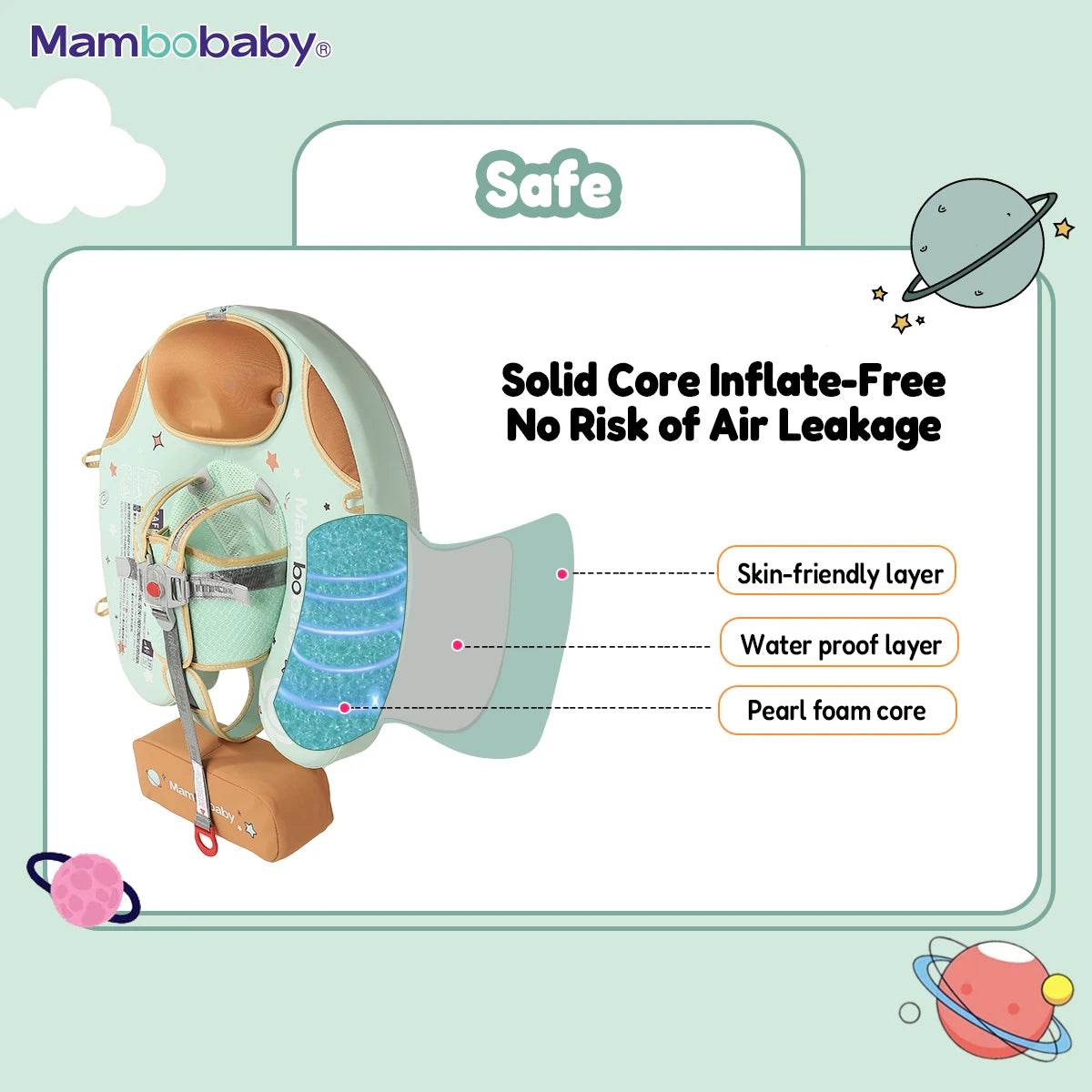 Mambobaby Baby Foldable Float Inflatable Free With Sun Canopy - ToylandEU