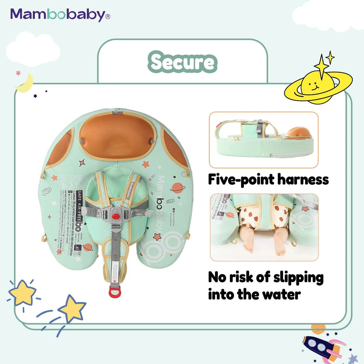 Mambobaby Baby Foldable Float Inflatable Free With Sun Canopy - ToylandEU