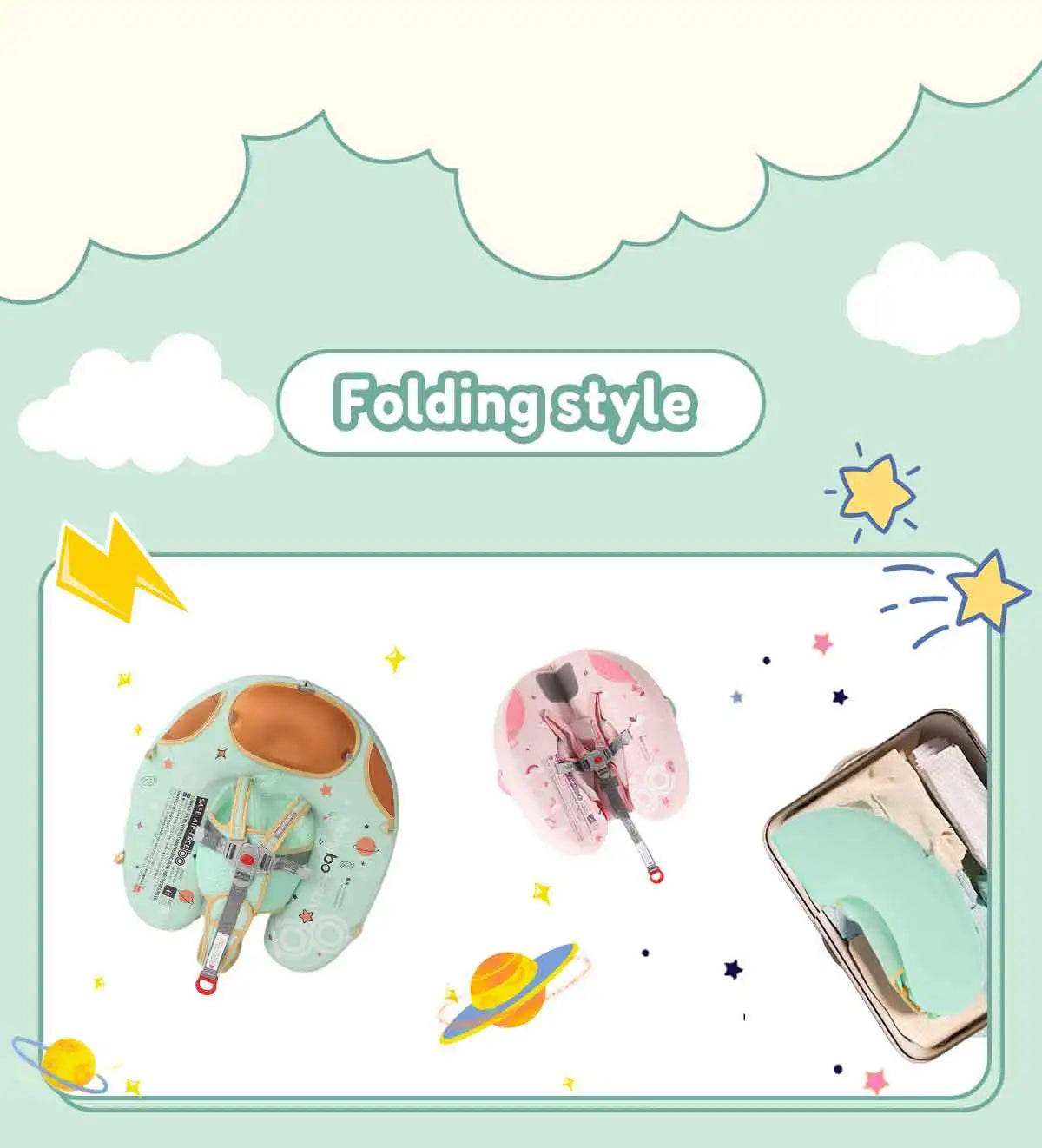 Mambobaby Baby Foldable Float Inflatable Free With Sun Canopy - ToylandEU