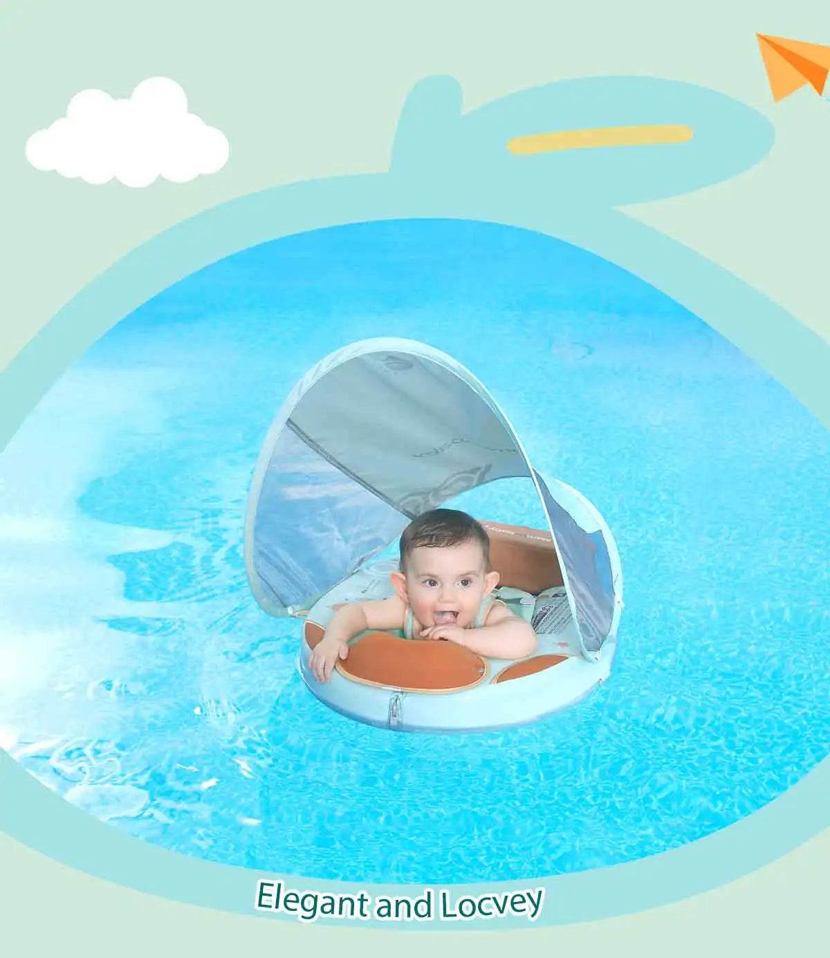 Mambobaby Baby Foldable Float Inflatable Free With Sun Canopy - ToylandEU
