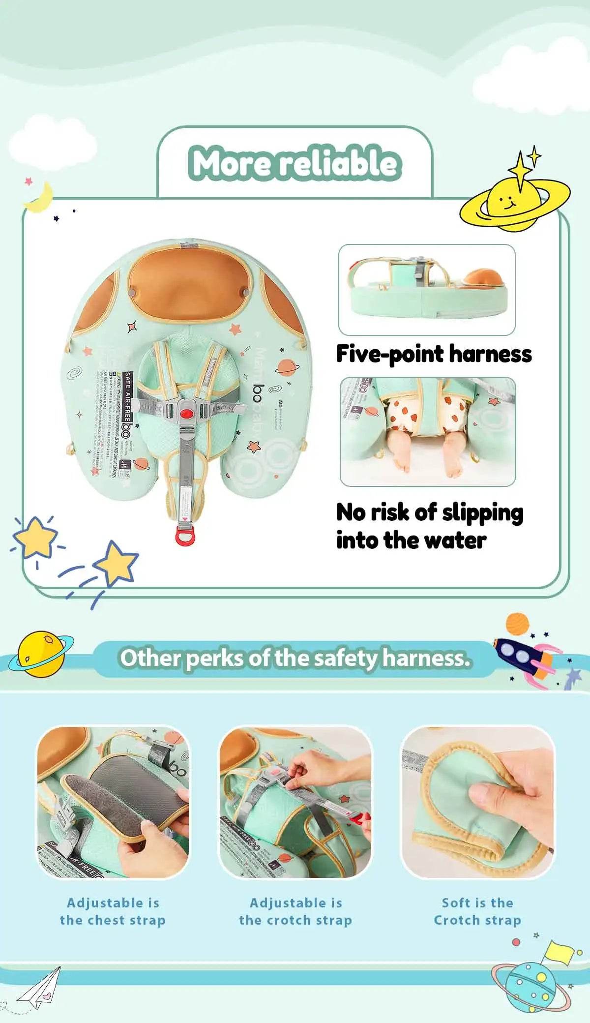 Mambobaby Baby Foldable Float Inflatable Free With Sun Canopy - ToylandEU