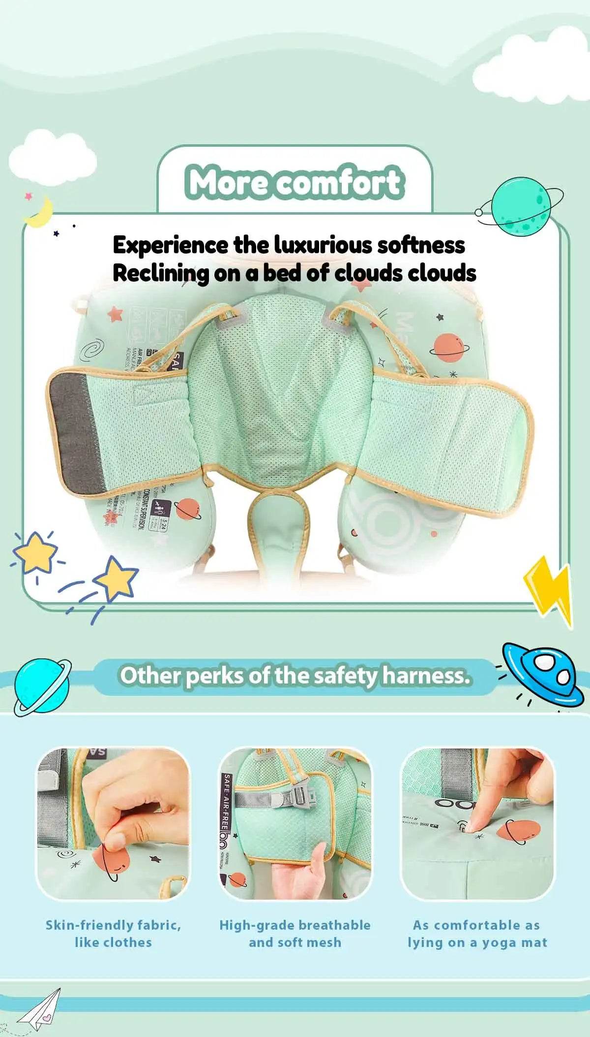 Mambobaby Baby Foldable Float Inflatable Free With Sun Canopy - ToylandEU