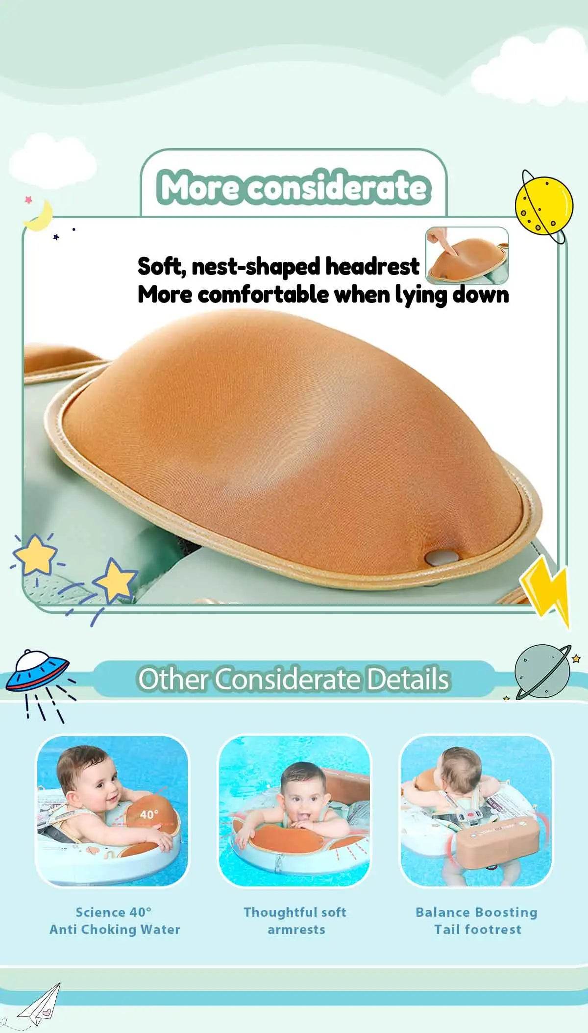 Mambobaby Baby Foldable Float Inflatable Free With Sun Canopy - ToylandEU