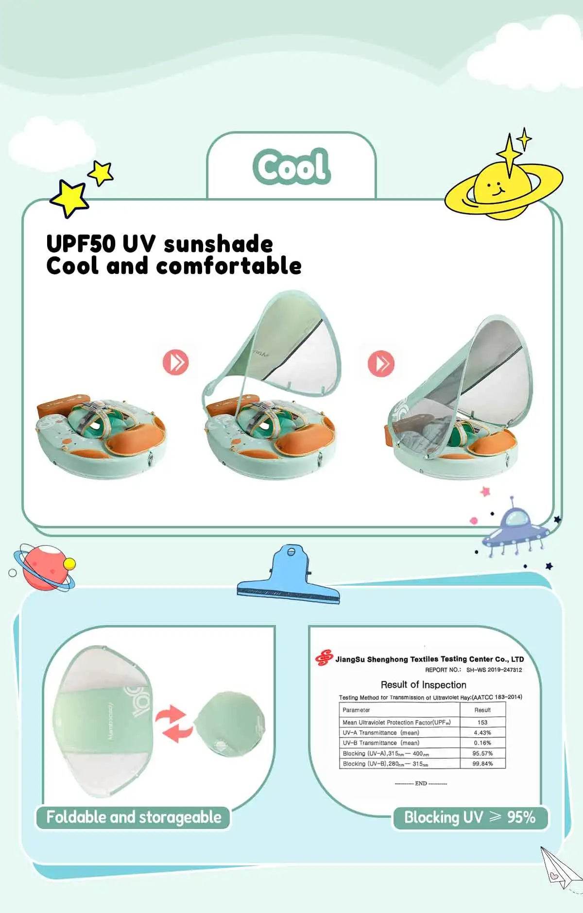Mambobaby Baby Foldable Float Inflatable Free With Sun Canopy - ToylandEU