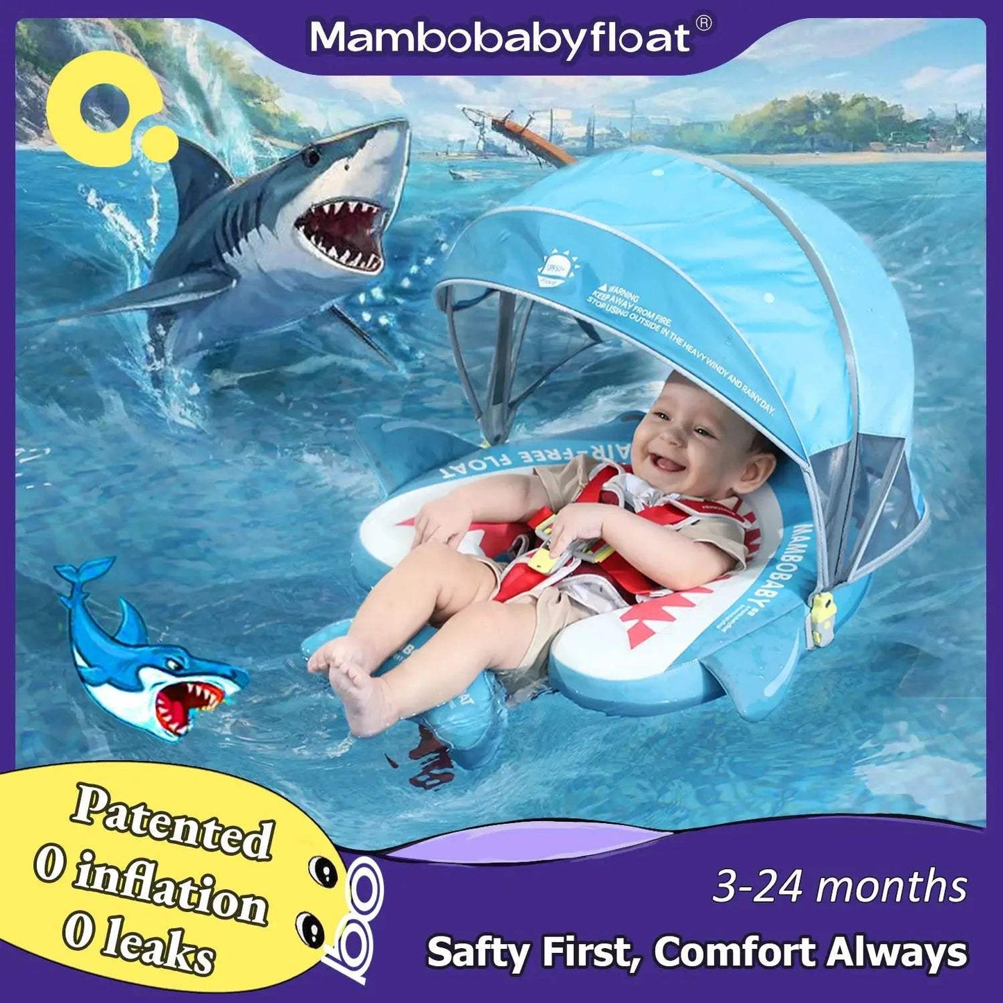  Baby Pool Float No Inflation With Removable Canopy -  ToylandEU™