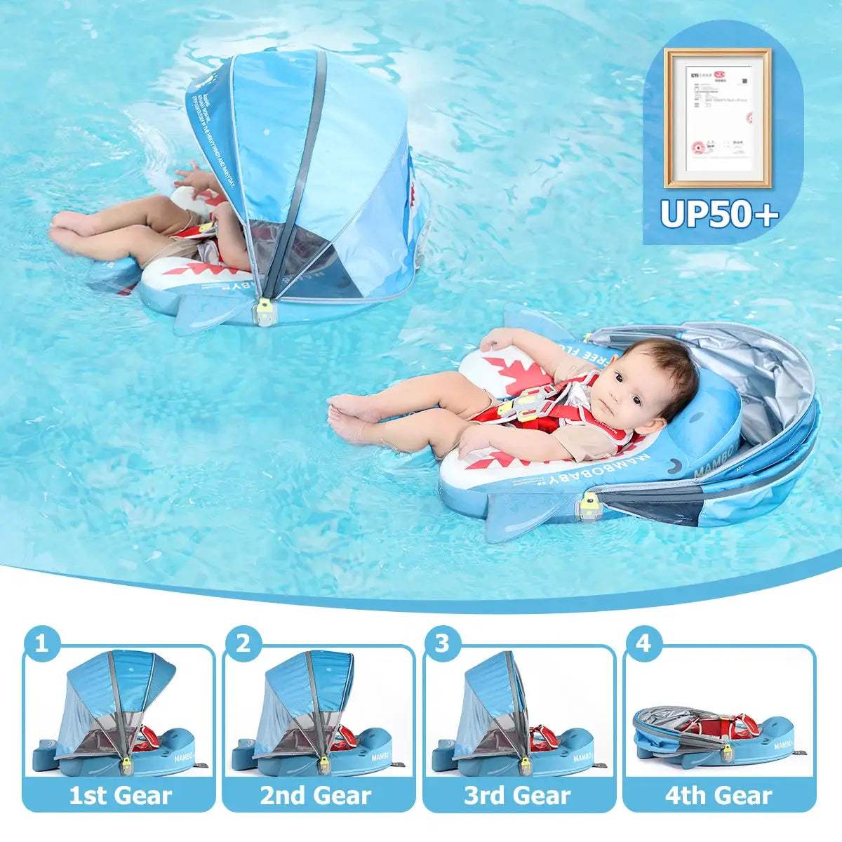  Baby Pool Float No Inflation With Removable Canopy -  ToylandEU™