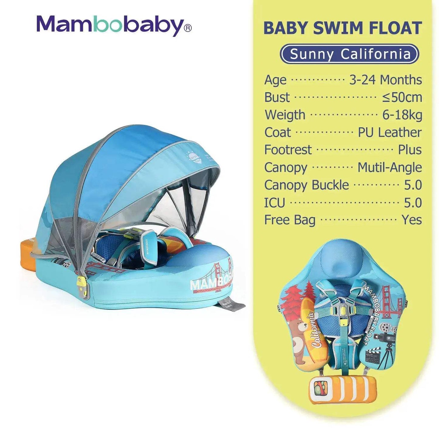  Baby Pool Float No Inflation With Removable Canopy -  ToylandEU™