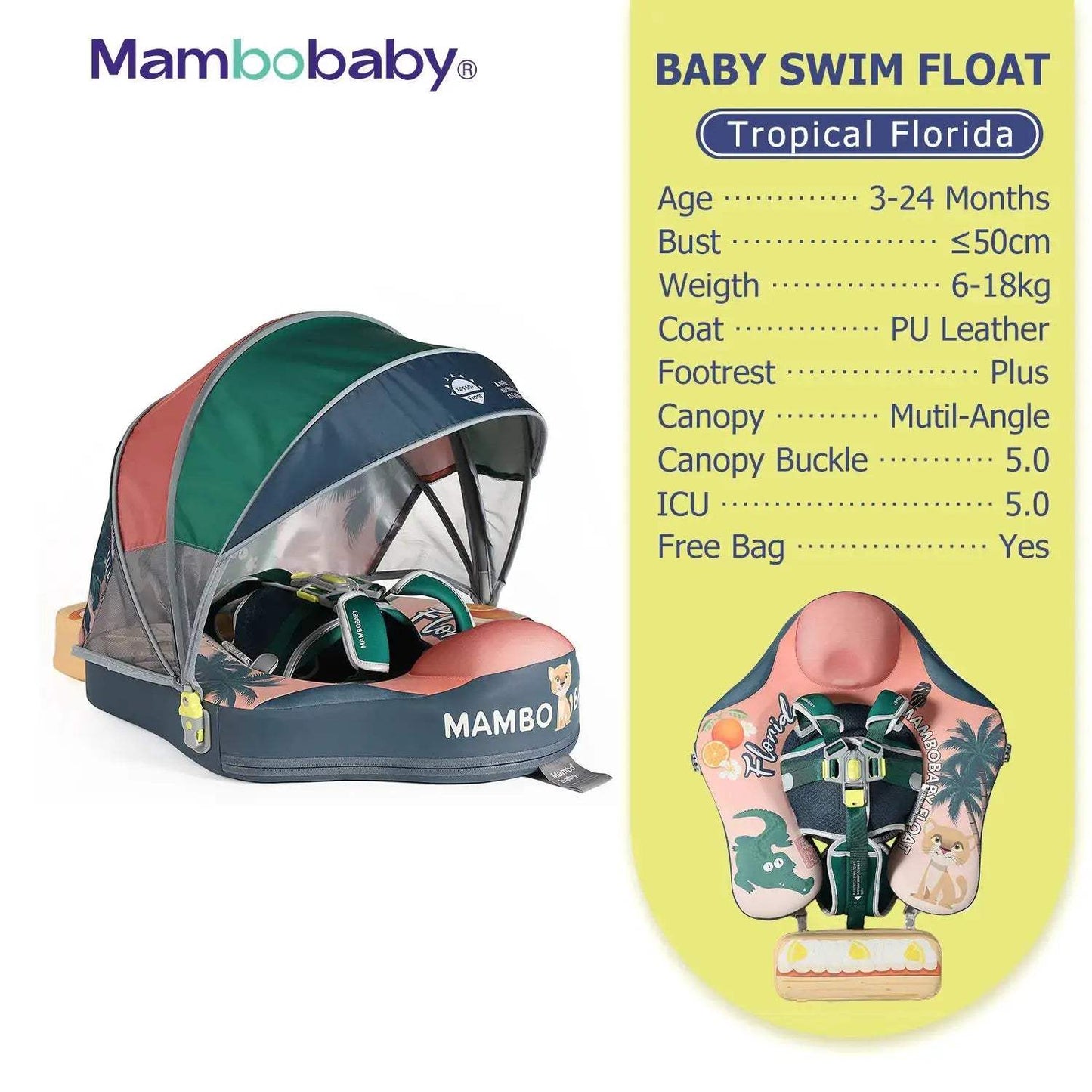  Baby Pool Float No Inflation With Removable Canopy -  ToylandEU™
