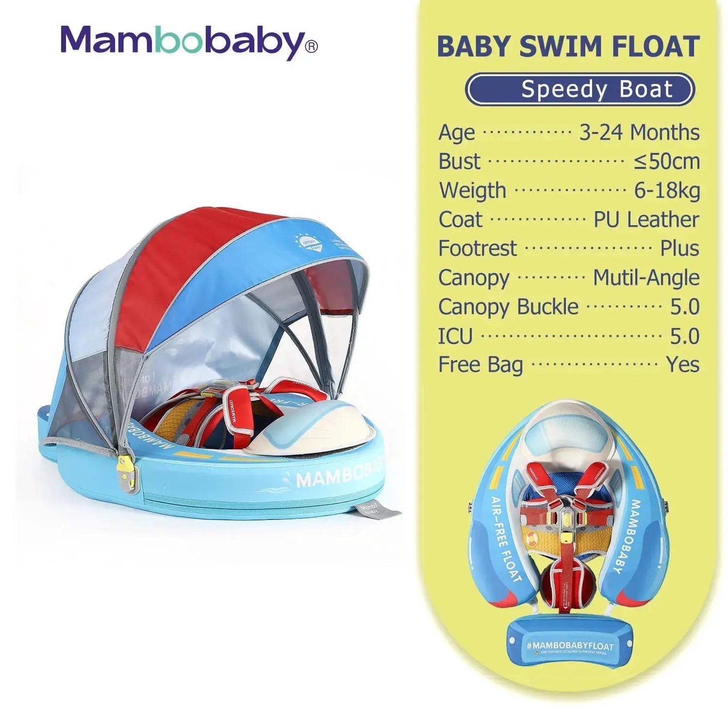  Baby Pool Float No Inflation With Removable Canopy -  ToylandEU™